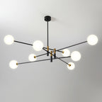 Contemporary Scandinavian Magic Bean Branch Orb Glass Iron 4/6/8 Light Chandelier for Living Room BulbSquare