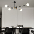 Contemporary Scandinavian Magic Bean Branch Orb Glass Iron 4/6/8 Light Chandelier for Living Room BulbSquare