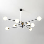 Contemporary Scandinavian Magic Bean Branch Orb Glass Iron 4/6/8 Light Chandelier for Living Room BulbSquare