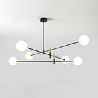 Contemporary Scandinavian Magic Bean Branch Orb Glass Iron 4/6/8 Light Chandelier for Living Room BulbSquare