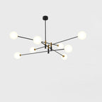 Contemporary Scandinavian Magic Bean Branch Orb Glass Iron 4/6/8 Light Chandelier for Living Room BulbSquare