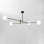 Contemporary Scandinavian Magic Bean Branch Orb Glass Iron 4/6/8 Light Chandelier for Living Room BulbSquare