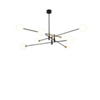 Contemporary Scandinavian Magic Bean Branch Orb Glass Iron 4/6/8 Light Chandelier for Living Room BulbSquare