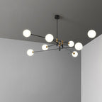 Contemporary Scandinavian Magic Bean Branch Orb Glass Iron 4/6/8 Light Chandelier for Living Room BulbSquare