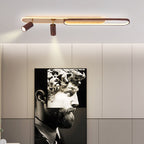 Modern Minimalist Long Oval Cylinder Acrylic Iron LED Flush Mount Ceiling Light for Living Room