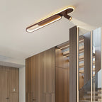 Modern Minimalist Long Oval Cylinder Acrylic Iron LED Flush Mount Ceiling Light for Living Room