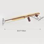 Modern Minimalist Long Oval Cylinder Acrylic Iron LED Flush Mount Ceiling Light for Living Room