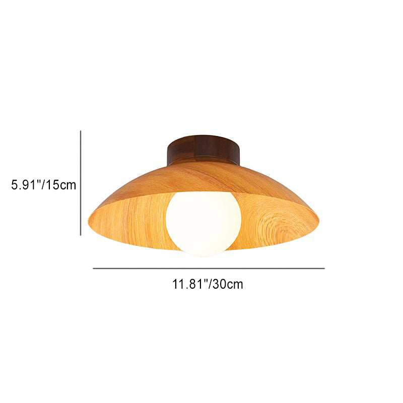 Modern Minimalist Disc Round Glass Iron 1-Light Semi-Flush Mount Ceiling Light For Living Room