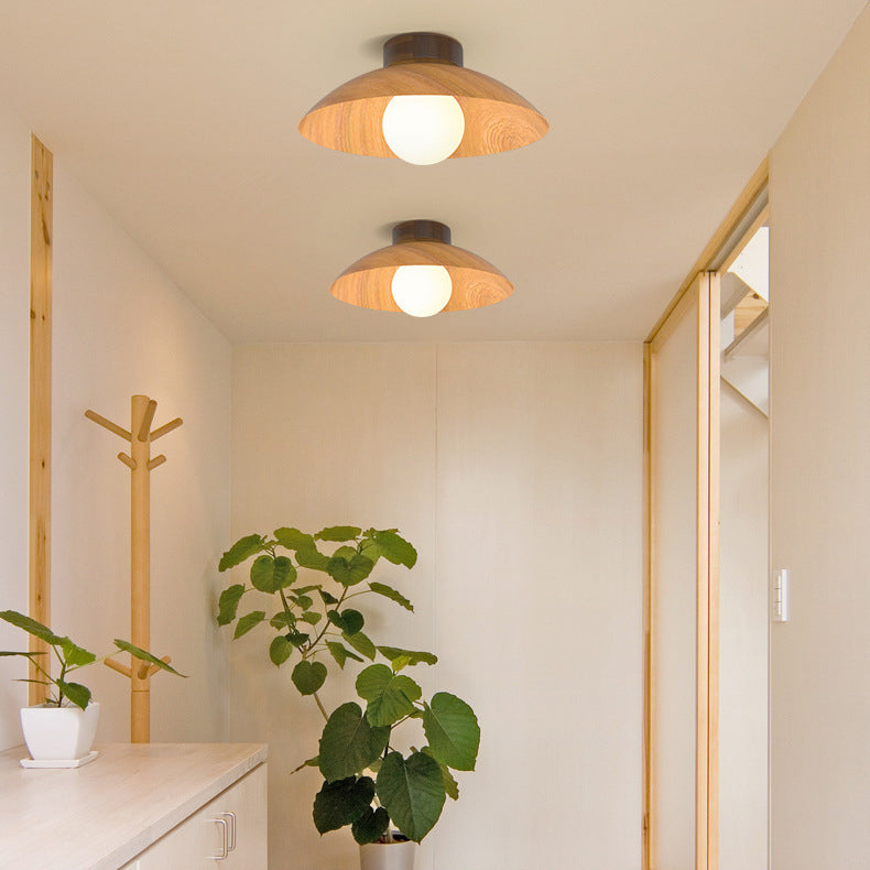 Modern Minimalist Disc Round Glass Iron 1-Light Semi-Flush Mount Ceiling Light For Living Room