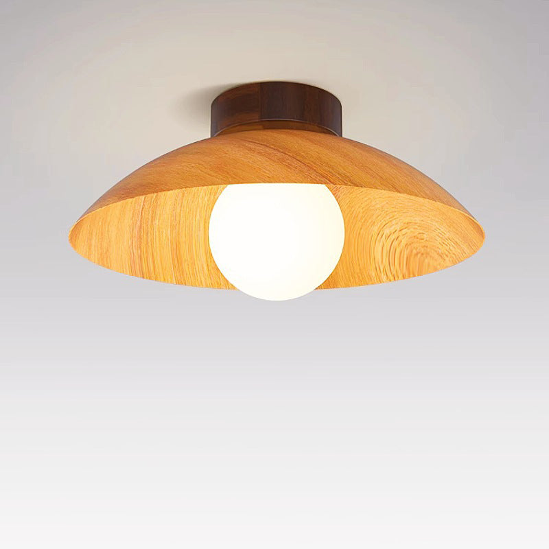 Modern Minimalist Disc Round Glass Iron 1-Light Semi-Flush Mount Ceiling Light For Living Room