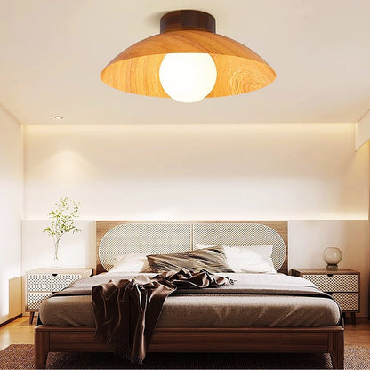 Modern Minimalist Disc Round Glass Iron 1-Light Semi-Flush Mount Ceiling Light For Living Room