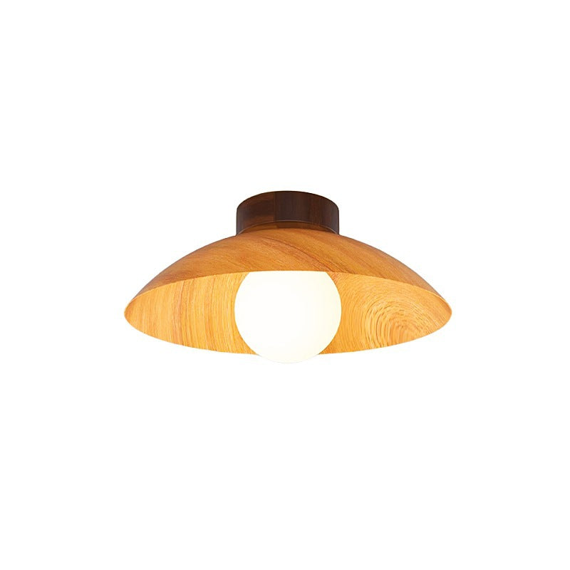 Modern Minimalist Disc Round Glass Iron 1-Light Semi-Flush Mount Ceiling Light For Living Room