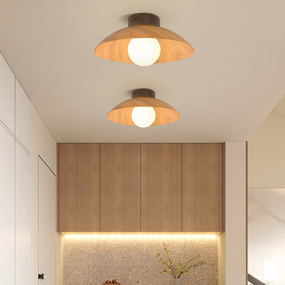 Modern Minimalist Disc Round Glass Iron 1-Light Semi-Flush Mount Ceiling Light For Living Room