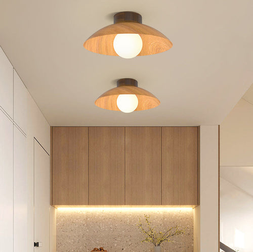 Modern Minimalist Disc Round Glass Iron 1-Light Semi-Flush Mount Ceiling Light For Living Room