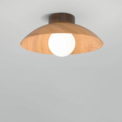Modern Minimalist Disc Round Glass Iron 1-Light Semi-Flush Mount Ceiling Light For Living Room