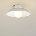 Modern Minimalist Disc Round Glass Iron 1-Light Semi-Flush Mount Ceiling Light For Living Room