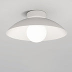 Modern Minimalist Disc Round Glass Iron 1-Light Semi-Flush Mount Ceiling Light For Living Room