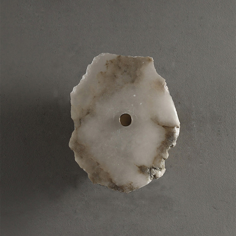 Contemporary Creative Irregular Circle Hardware Marble LED Wall Sconce Lamp For Living Room Lumendat