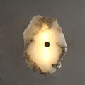 Contemporary Creative Irregular Circle Hardware Marble LED Wall Sconce Lamp For Living Room Lumendat