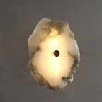 Contemporary Creative Irregular Circle Hardware Marble LED Wall Sconce Lamp For Living Room Lumendat