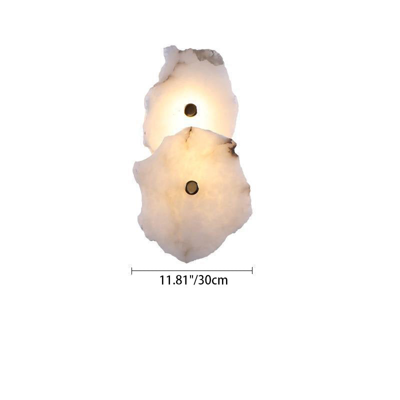 Contemporary Creative Irregular Circle Hardware Marble LED Wall Sconce Lamp For Living Room Lumendat