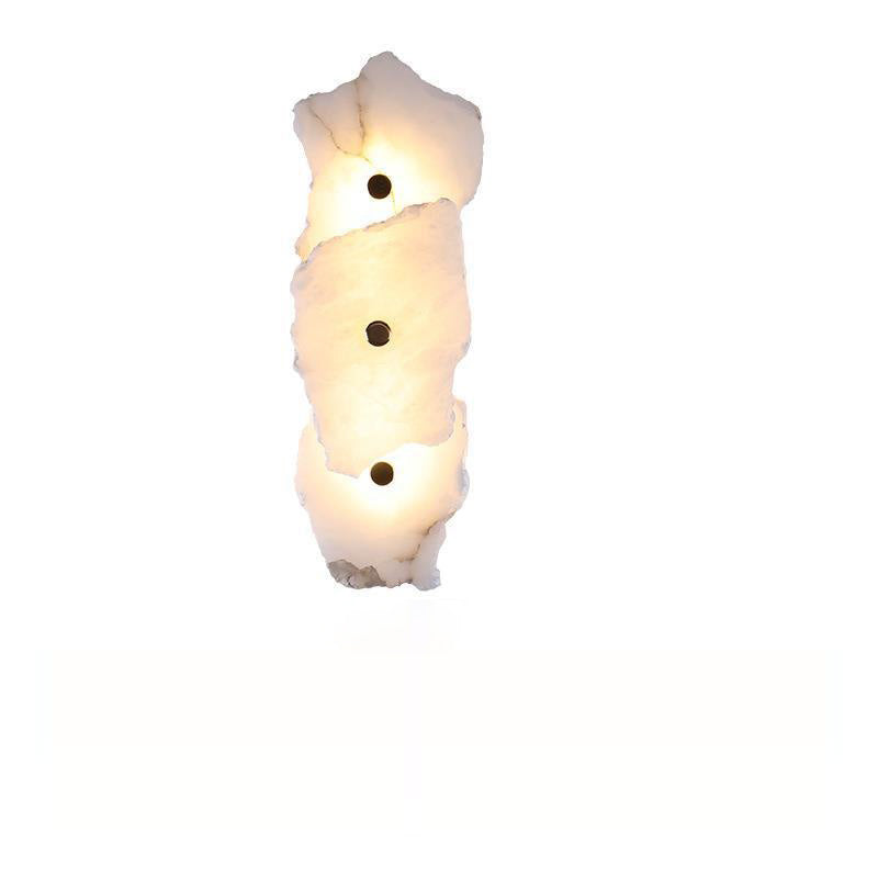 Contemporary Creative Irregular Circle Hardware Marble LED Wall Sconce Lamp For Living Room Lumendat