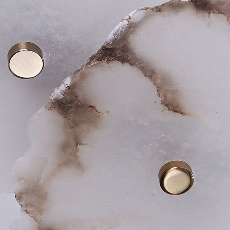 Contemporary Creative Irregular Circle Hardware Marble LED Wall Sconce Lamp For Living Room Lumendat