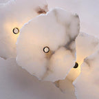 Contemporary Creative Irregular Circle Hardware Marble LED Wall Sconce Lamp For Living Room Lumendat