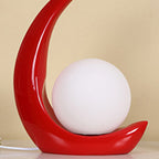 Contemporary Creative Moon Orb Resin Glass 1-Light Table Lamp For Bedroom Lumendat