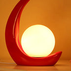 Contemporary Creative Moon Orb Resin Glass 1-Light Table Lamp For Bedroom Lumendat