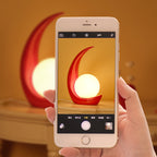Contemporary Creative Moon Orb Resin Glass 1-Light Table Lamp For Bedroom Lumendat