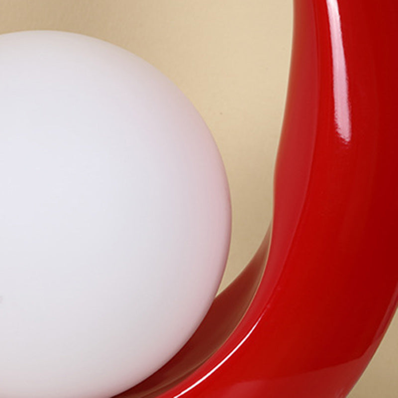 Contemporary Creative Moon Orb Resin Glass 1-Light Table Lamp For Bedroom Lumendat