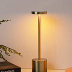 Modern Minimalist Round Cylinder Metal LED Table Lamp For Living Room Lumendat