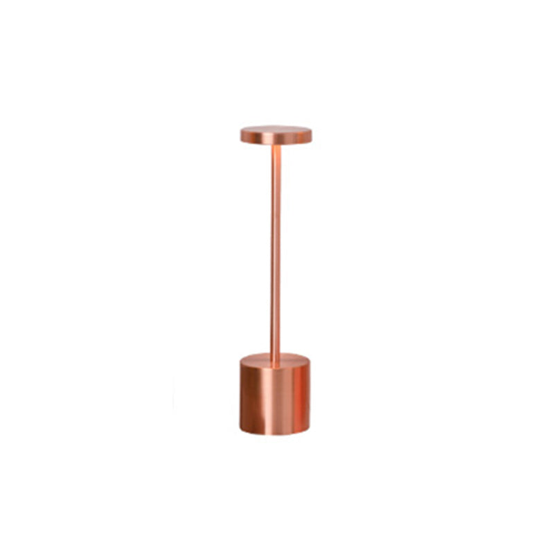 Modern Minimalist Round Cylinder Metal LED Table Lamp For Living Room Lumendat