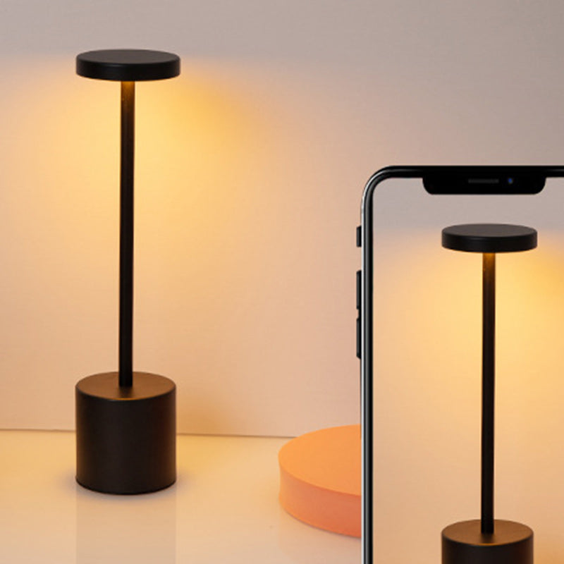 Modern Minimalist Round Cylinder Metal LED Table Lamp For Living Room Lumendat