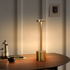 Modern Minimalist Round Cylinder Metal LED Table Lamp For Living Room Lumendat