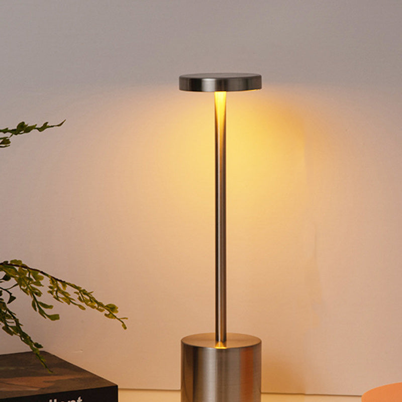 Modern Minimalist Round Cylinder Metal LED Table Lamp For Living Room Lumendat