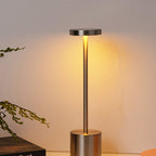 Modern Minimalist Round Cylinder Metal LED Table Lamp For Living Room Lumendat
