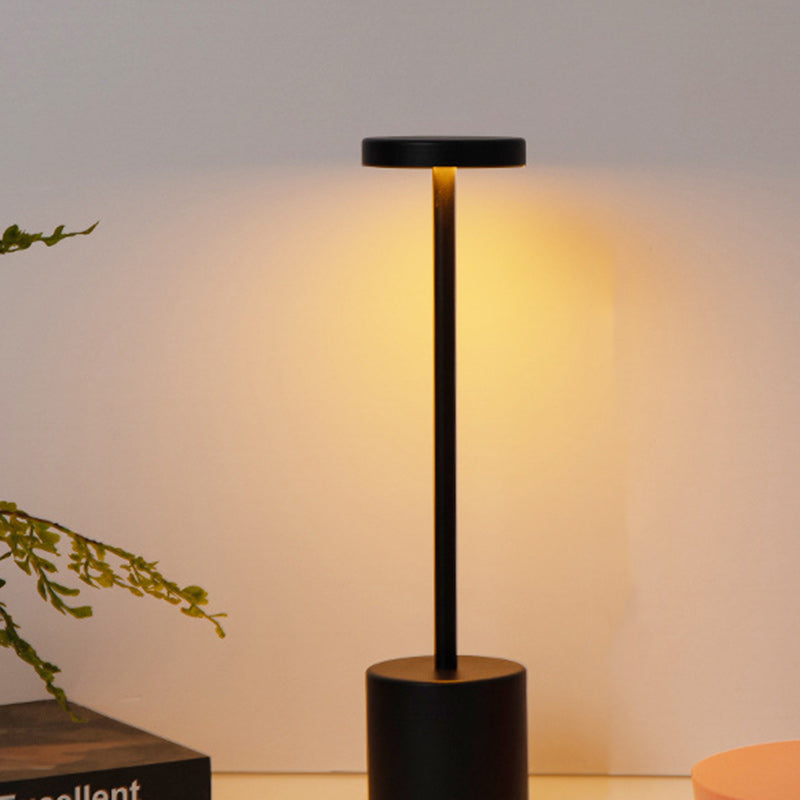 Modern Minimalist Round Cylinder Metal LED Table Lamp For Living Room Lumendat
