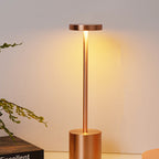 Modern Minimalist Round Cylinder Metal LED Table Lamp For Living Room Lumendat