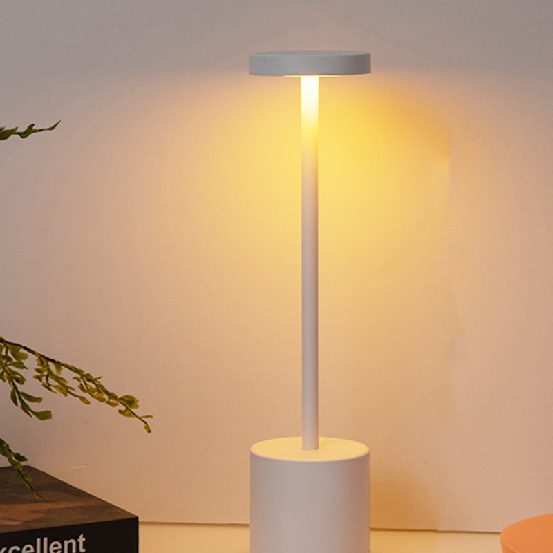 Modern Minimalist Round Cylinder Metal LED Table Lamp For Living Room Lumendat