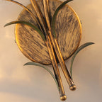 Modern Art Deco Flower Leaf Crystal Glass Iron 1/2 Light Wall Sconce Lamp for Bedroom
