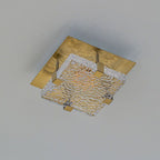 Modern Luxury Square Crystal Stainless Steel LED Flush Mount Ceiling Light for Bedroom