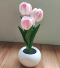 Modern Art Deco Tulip Bouquet PU Ceramic LED Table Lamp For Bedroom Lumendat