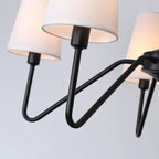 Traditional Vintage Branch Round Fabric Iron 4/5 Light Chandeliers for Living Room Lumendat