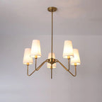 Traditional Vintage Branch Round Fabric Iron 4/5 Light Chandeliers for Living Room Lumendat