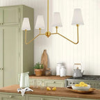 Traditional Vintage Branch Round Fabric Iron 4/5 Light Chandeliers for Living Room Lumendat