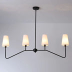 Traditional Vintage Branch Round Fabric Iron 4/5 Light Chandeliers for Living Room Lumendat
