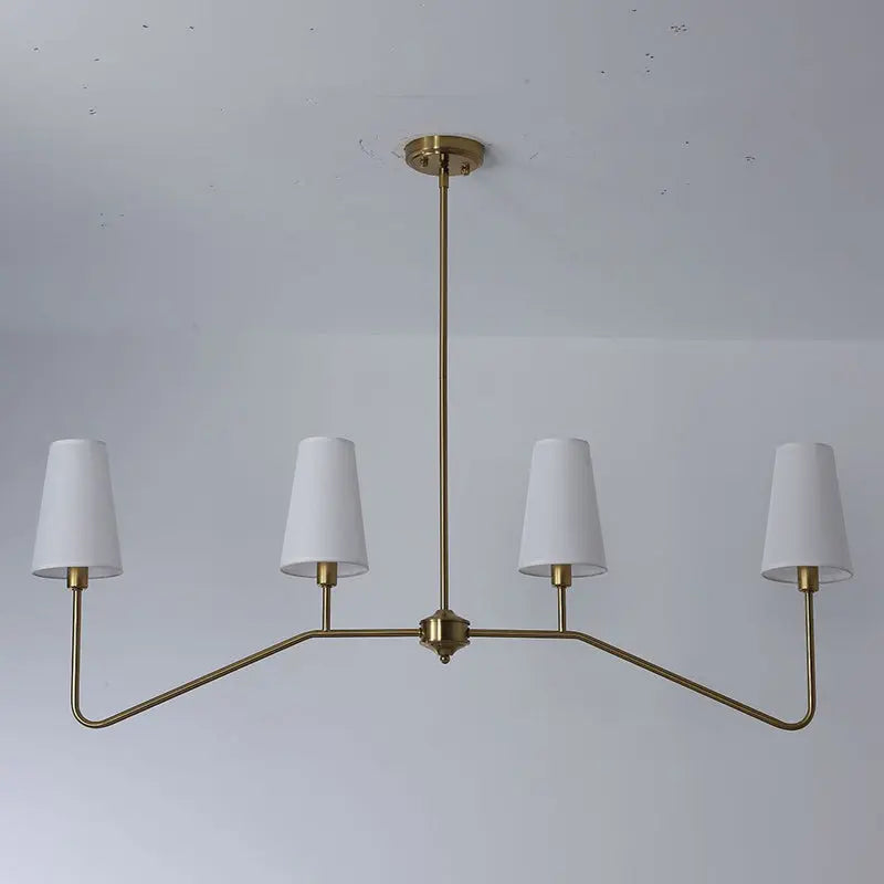 Traditional Vintage Branch Round Fabric Iron 4/5 Light Chandeliers for Living Room Lumendat