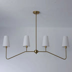Traditional Vintage Branch Round Fabric Iron 4/5 Light Chandeliers for Living Room Lumendat